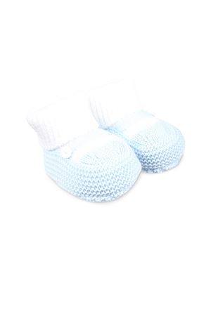 Scarpina in filo di cotone bianco e blu LITTLE BEAR KIDS | 8130BCOCIELO